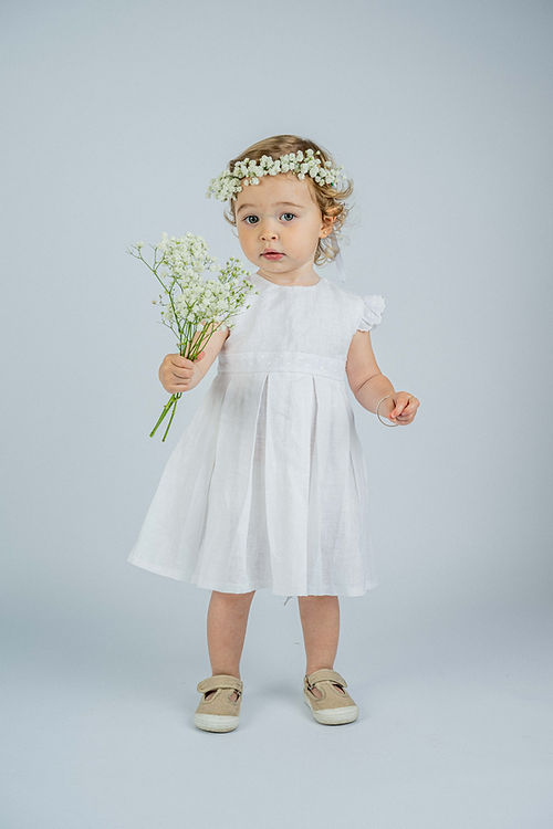 Vestido Lino Tableado