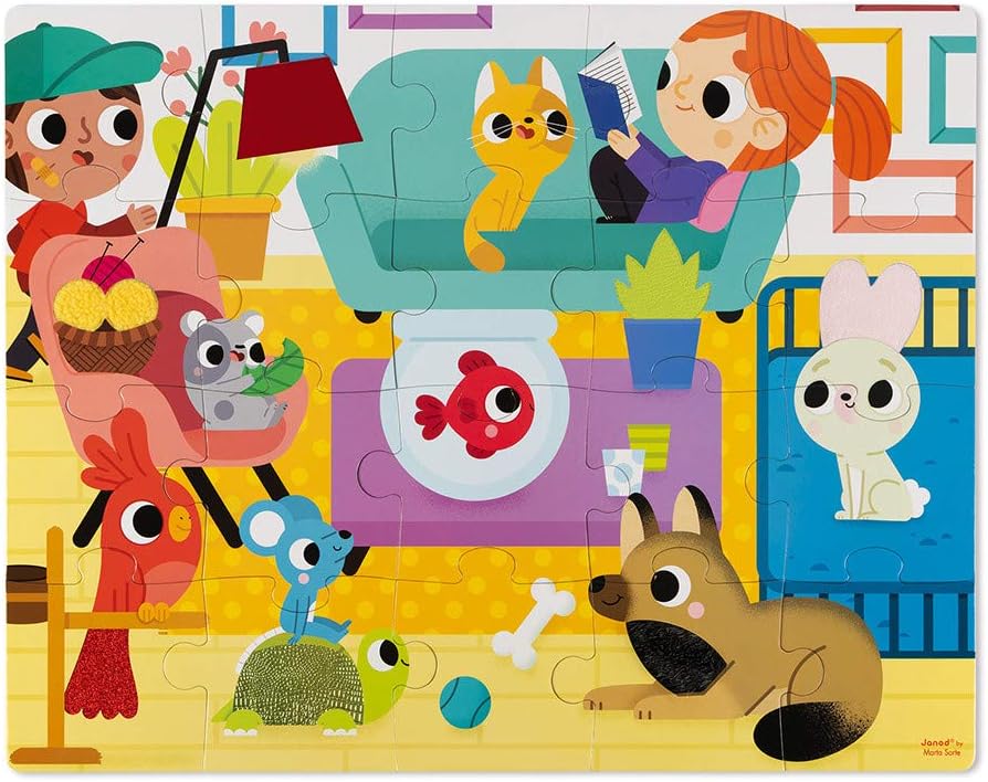 Puzle Táctil Mascotas 20 piezas Janod