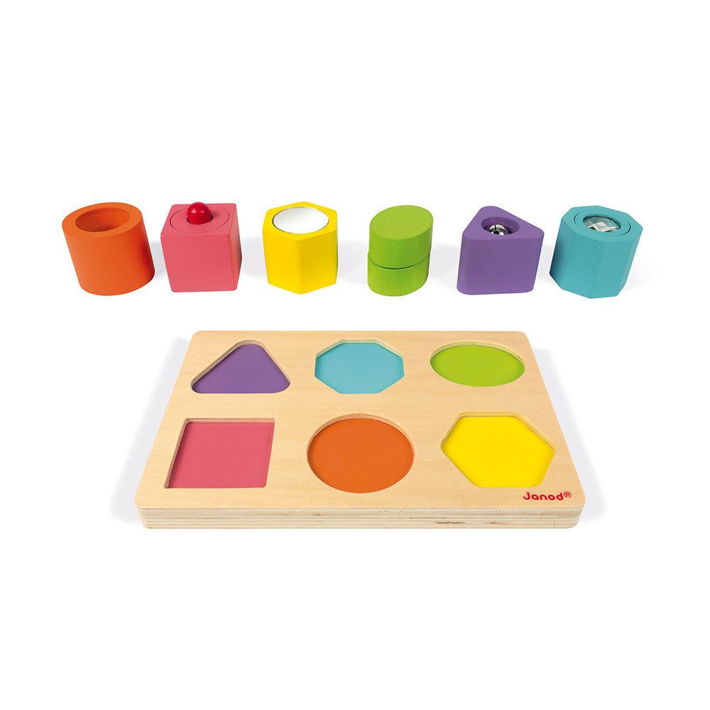 Puzle con 6 Figuras Sensoriales Wood Janod