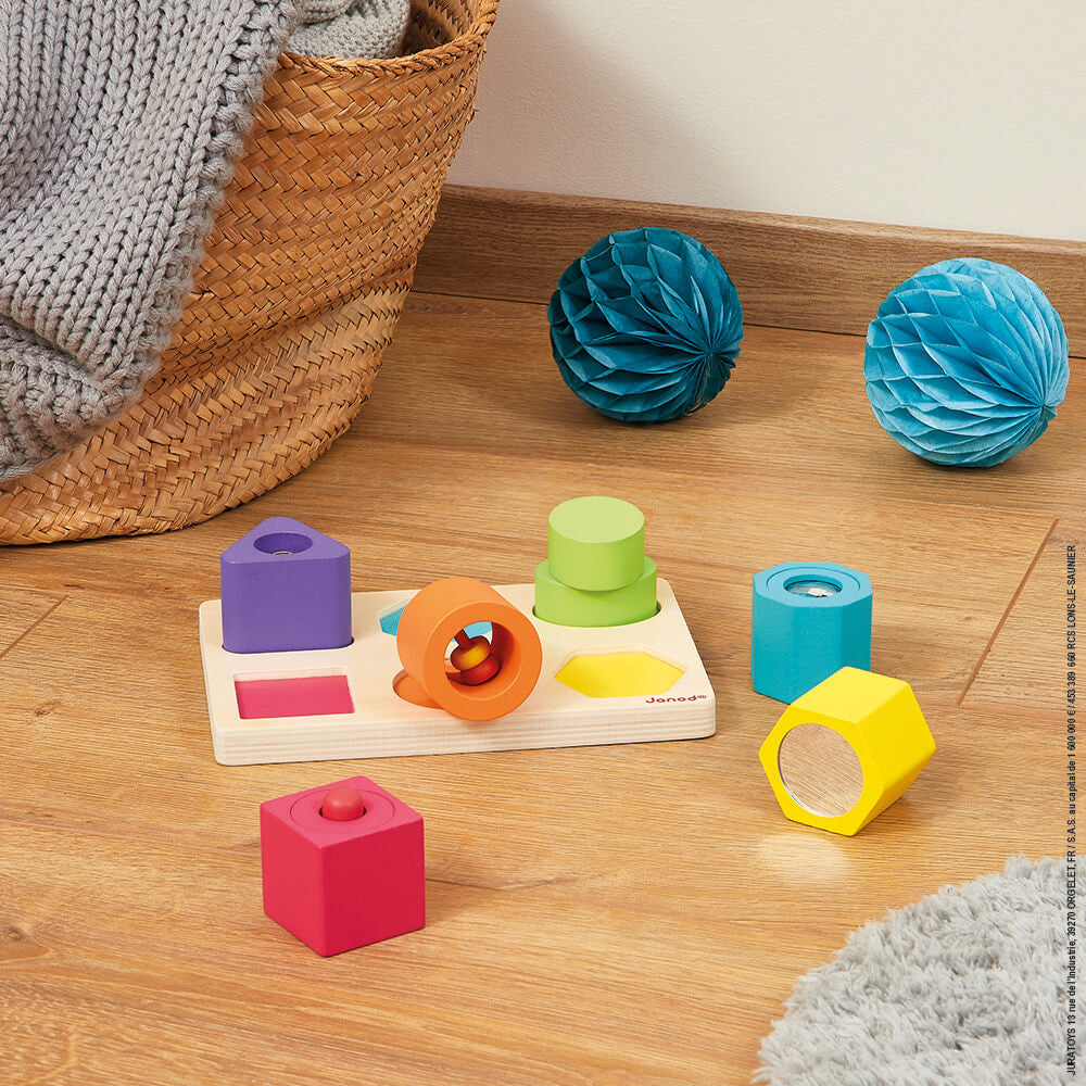 Puzle con 6 Figuras Sensoriales Wood Janod