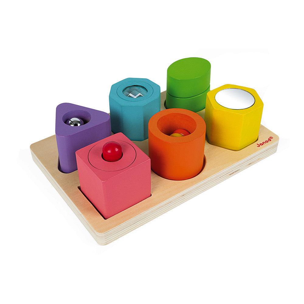 Puzle con 6 Figuras Sensoriales Wood Janod