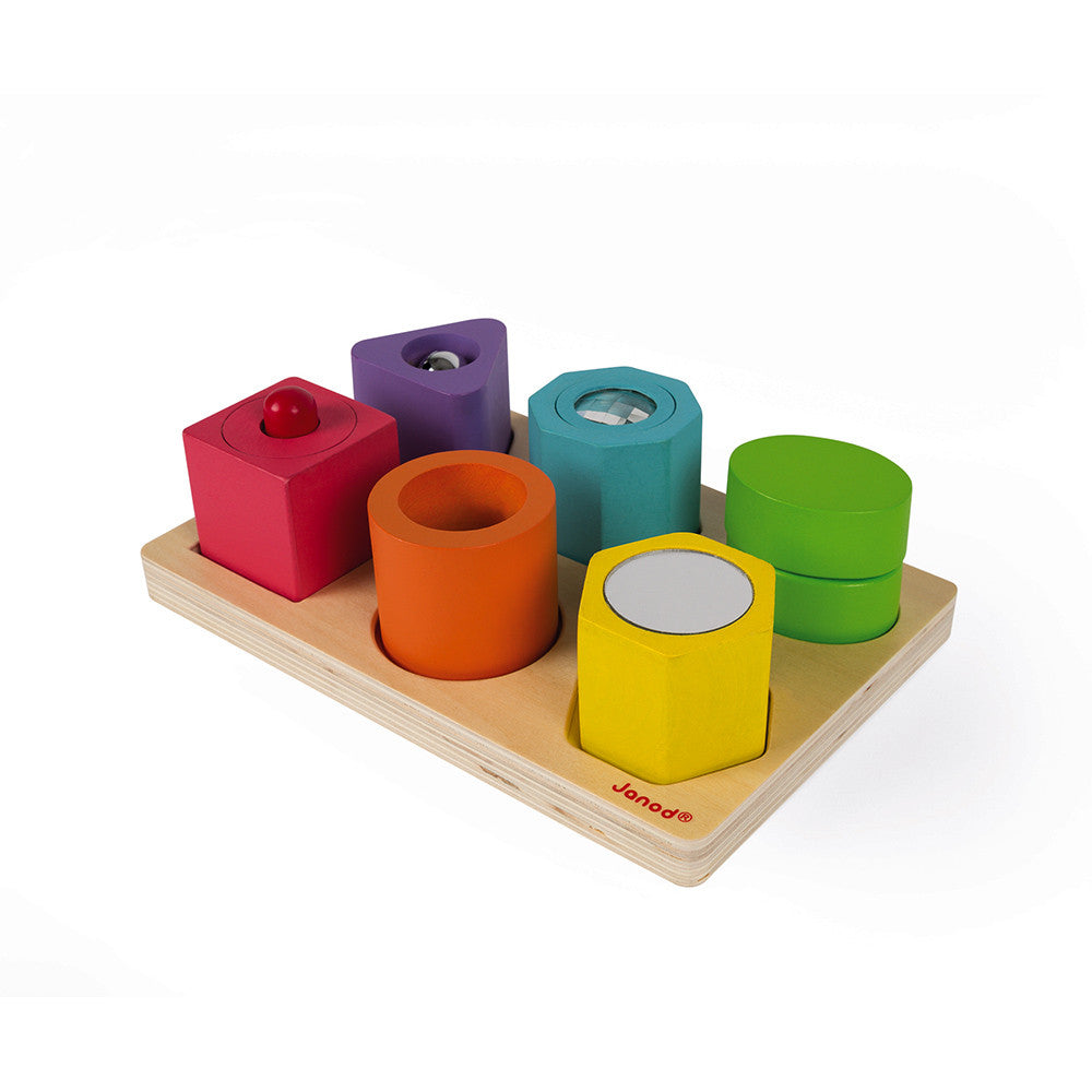 Puzle con 6 Figuras Sensoriales Wood Janod