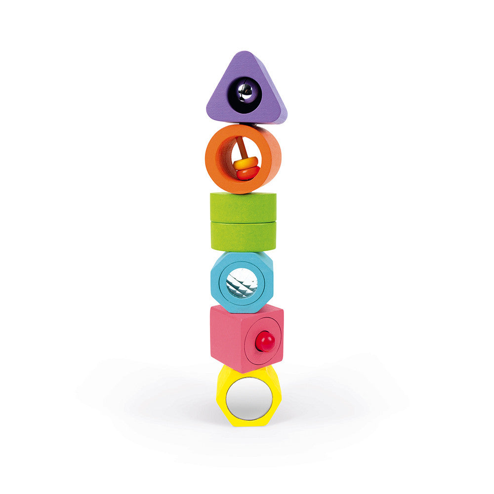 Puzle con 6 Figuras Sensoriales Wood Janod