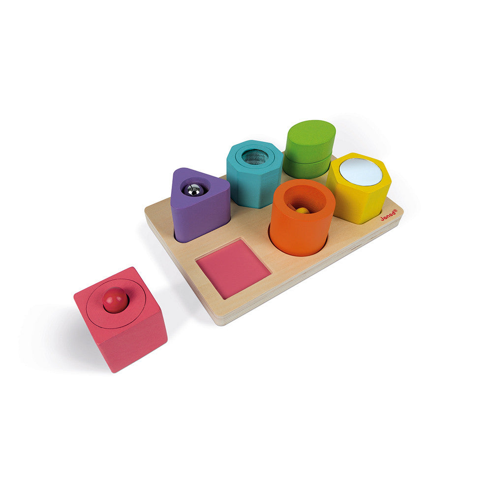 Puzle con 6 Figuras Sensoriales Wood Janod